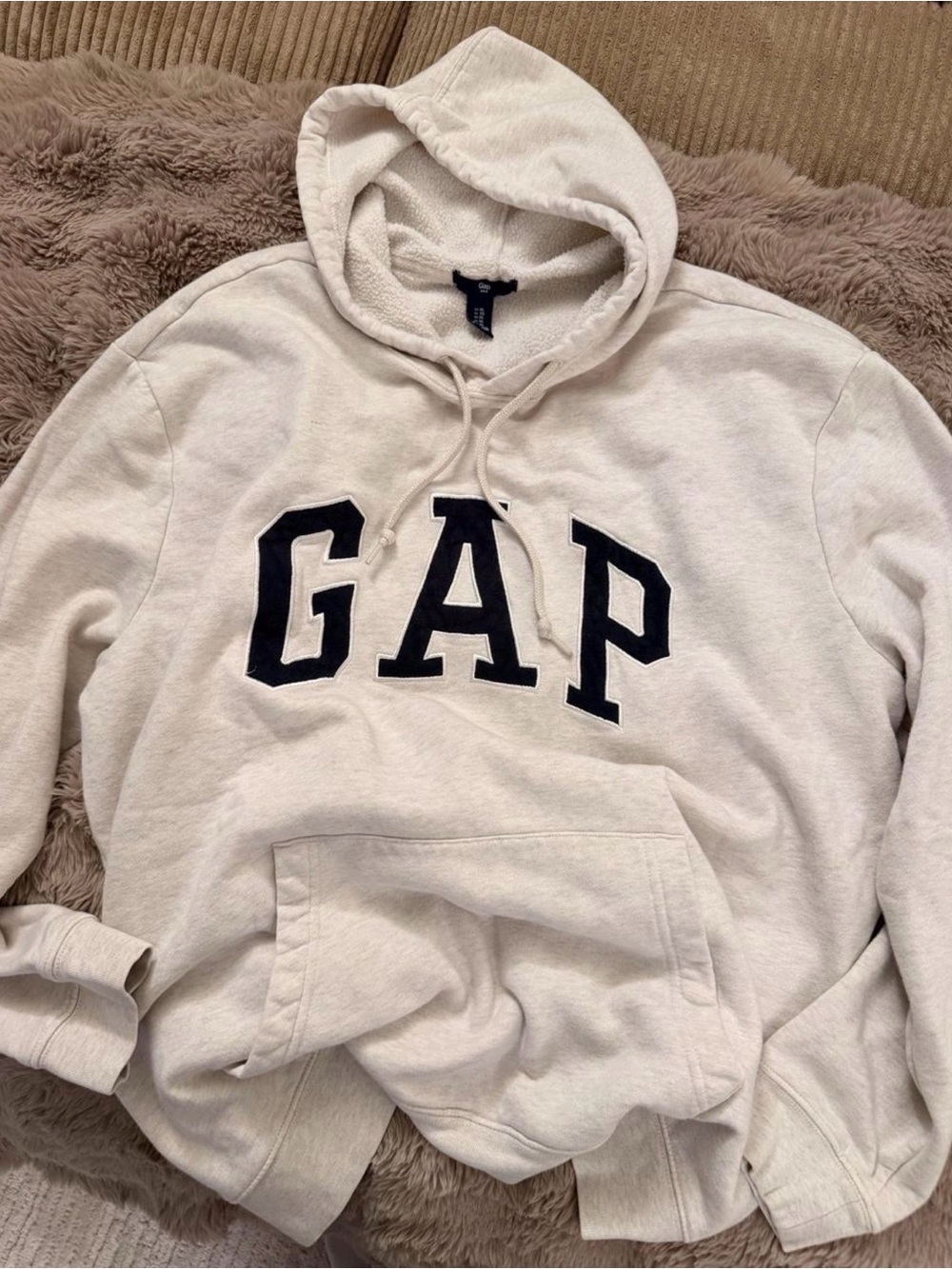 GAP Cream Hoodie with Black Logo - Picture 4 of 6